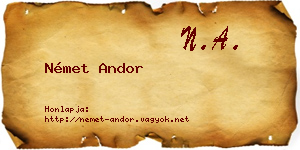 Német Andor névjegykártya