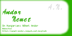 andor nemet business card